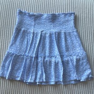 Blue Floral Women’s Junior’s Smocked Skirt by Hippie Rose in Size M